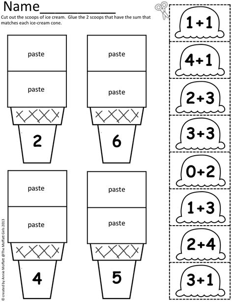 Free Kindergarten Cut Paste Math Worksheets – .
